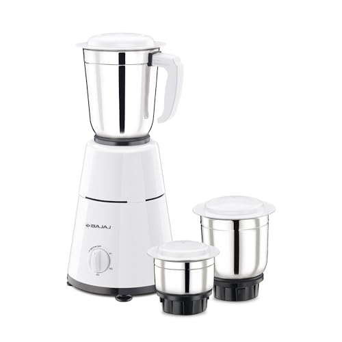 Bajaj GX-1 Mixer Grinder, 500 Watt, 3 Jars