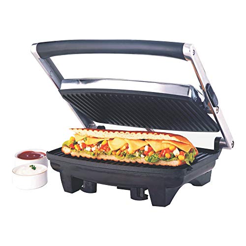 Borosil Jumbo 1000-Watt Grill Sandwich Maker (Black)