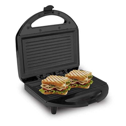 Lifelong LLSM120G Sandwich Griller , Classic Pro 750 W with 4 Slice Non-Stick Fixed Plates for Sandwiches at Home with 1 Year Warranty (Black)