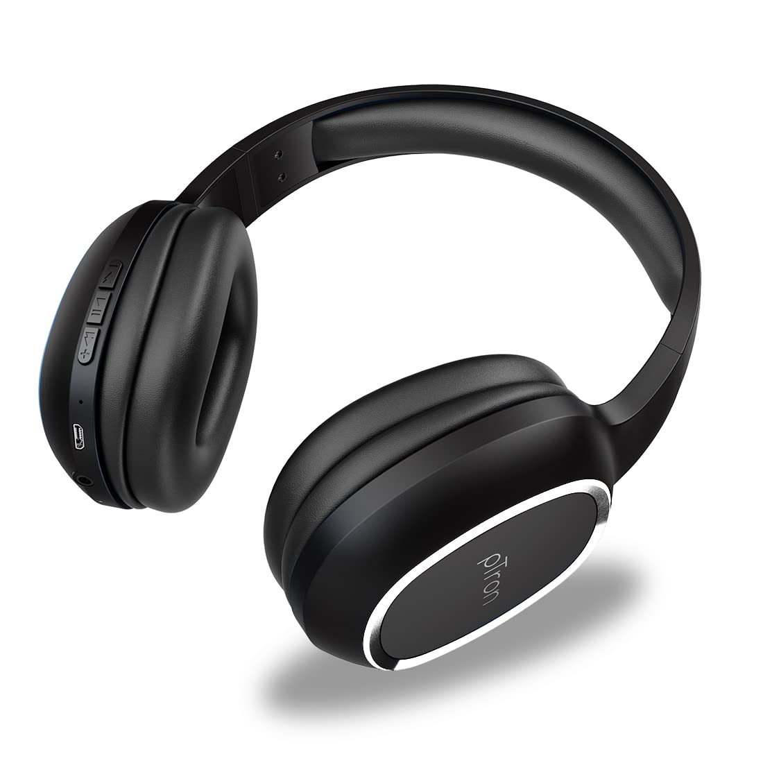 pTron Studio Over Ear Bluetooth 5.0 Wireless Headphones with Mic, Hi-Fi Sound with Deep Bass, 12Hrs Playback, Ergonomic & Lightweight Wireless Headset, Soft Cushions Earpads, Aux Port - (Black)