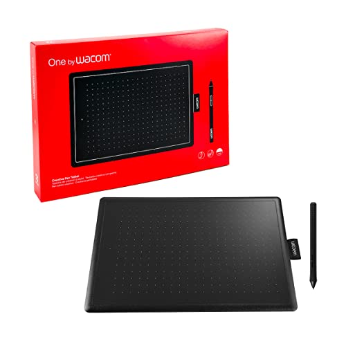 Wacom One by CTL-472/K0-CX Small 6-inch x 3.5-inch Graphic Tablet (Red/Black)