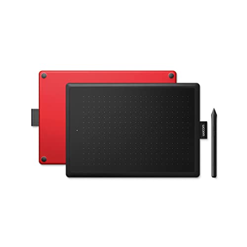 WACOM One by CTL-672/K0-CX Medium 8.5-inch x 5.3-inch Graphic Tablet (Red and Black)